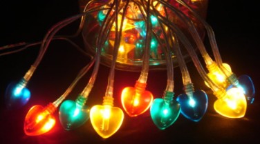 030-FY-03A LED luces de bulbo del corazón de la cadena de cadena de la lámpara navidad FY-03A-030 LED luces de bulbo del corazón de la cadena de cadena de la lámpara navidad barato