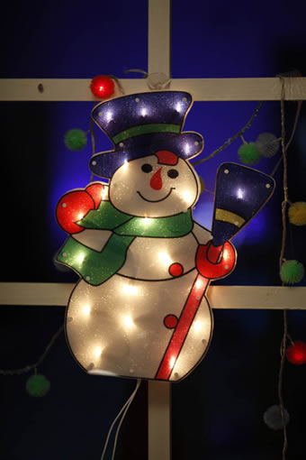 AF 60300-snow man ventana lámpara bombilla barata navidad