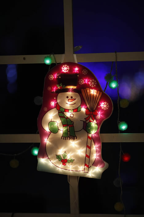 AF 60311-snow man ventana lámpara bombilla barata navidad