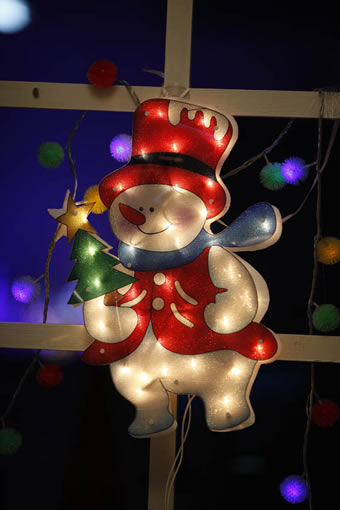 FY-60606 cheap christmas snow man window light bulb lamp
